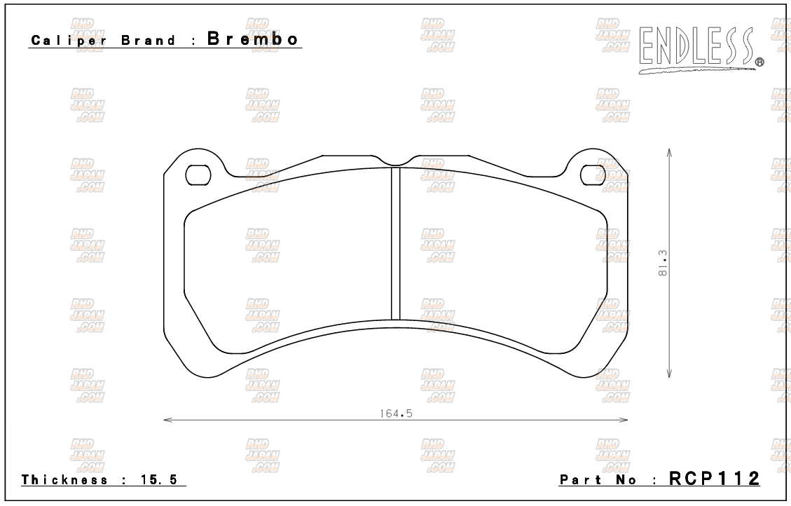 Endless Brake Pads Front Set Type MX72 - Impreza WRX STI GDB GRB